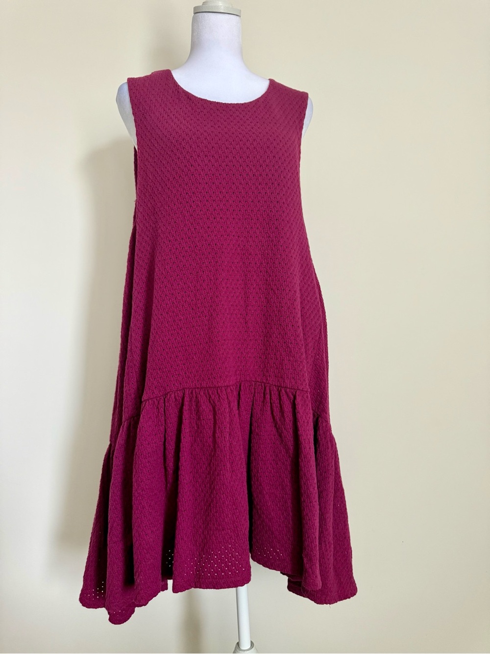 Free People Turn It On textured plum sleeveless mini dress size Medium